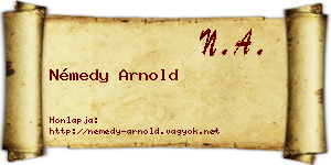 Némedy Arnold névjegykártya